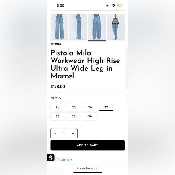 Pistola Wide Leg Milo Utility Jean - 29 - NWT Never Worn! - Picture 5 of 5